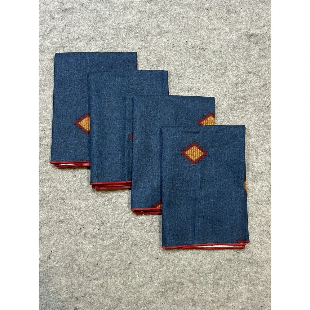 Longaberger Baskets SUNSET Napkins Squares fabric NEW 4 pack
